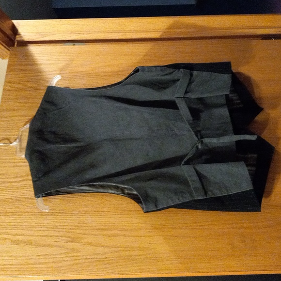 Mens kroon vest black & gray courdary suede inside stripe design stylish luxury - Picture 4 of 7